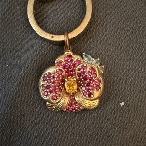 Gold and Pink Floral Pendant